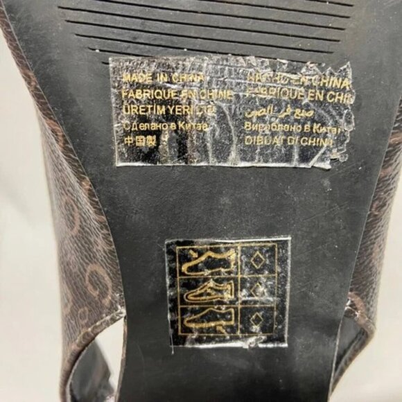 Guess GFMarnie Slingback Flats Women's 6.5 Brown Black Logo Pointed Toe Shoes - Picture 15 of 16